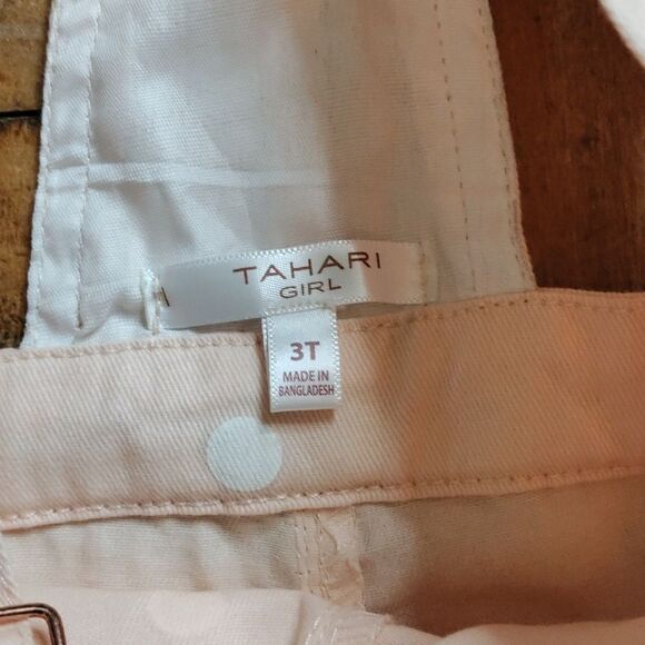 Tahari overalls outfit 3T pink new polka dot overalls pink shirt headband spring - Picture 12 of 15